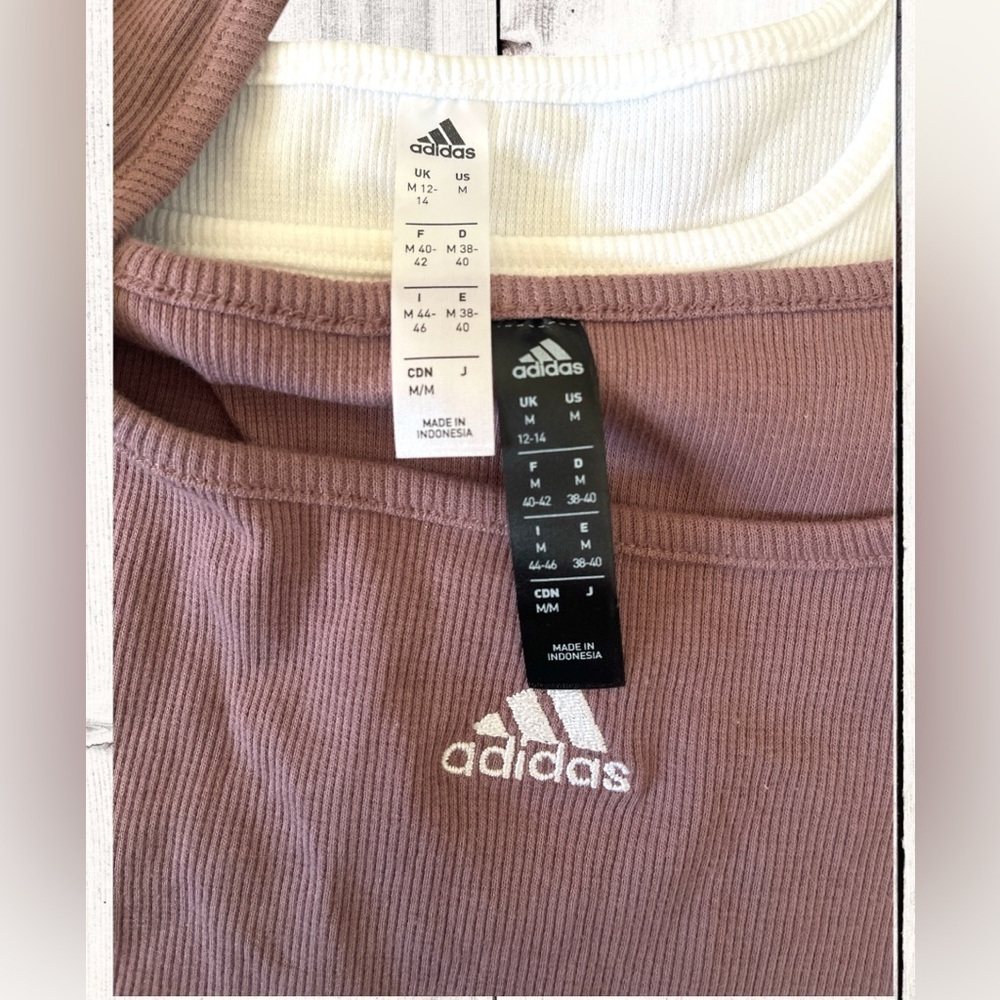 Adidas Originals Women’s Adicolor Ribbed Cropped Tank Top Bundle of 2 Sz Medium - Picture 7 of 7